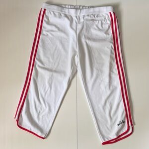 Adidas Women’s White and Red Crop Track Pants